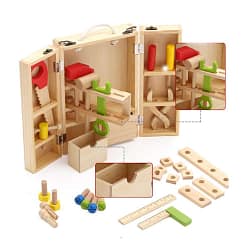Classic World – Pretend & Play – Carpenters Toy Set – 30pcs – Wooden Case