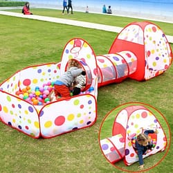 3pc Pop Up Ball Pool with Tent and Tunnel