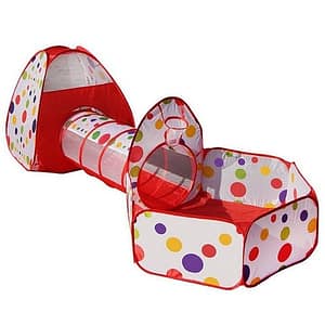 3pcPopUpBallPoolwithTentandTunnel Red